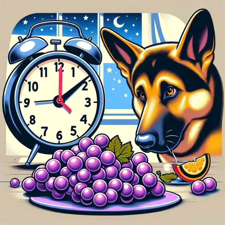 German shepherds eat grapes before bed
