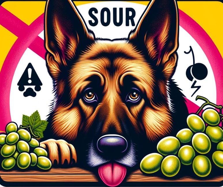 German shepherds eat grapes sour for dogs