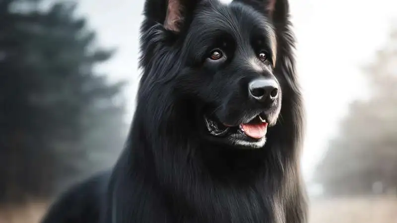 Black fur german shepherd 