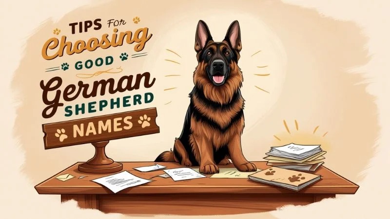 Helpful tips for choosing good names for German Shepherds, focusing on personality, strength, and uniqueness. beacuse good german shepherd names are mentally satisfication.
